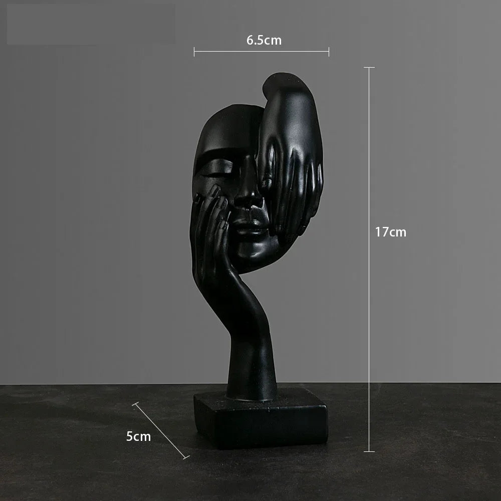 European Resin Abstract Mask Figurine for Modern Decor