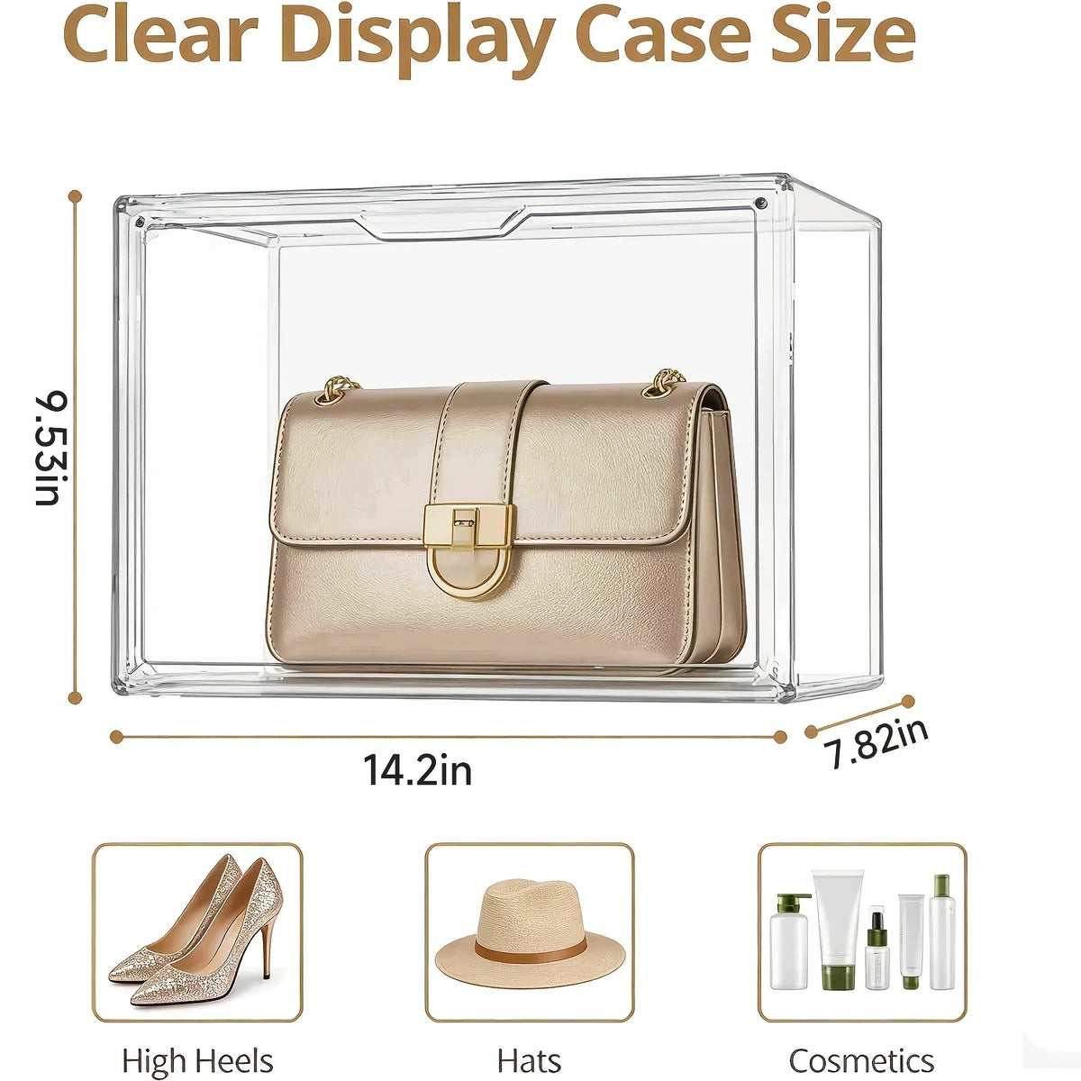 Clear Stackable Acrylic Display Box and Storage Organizer