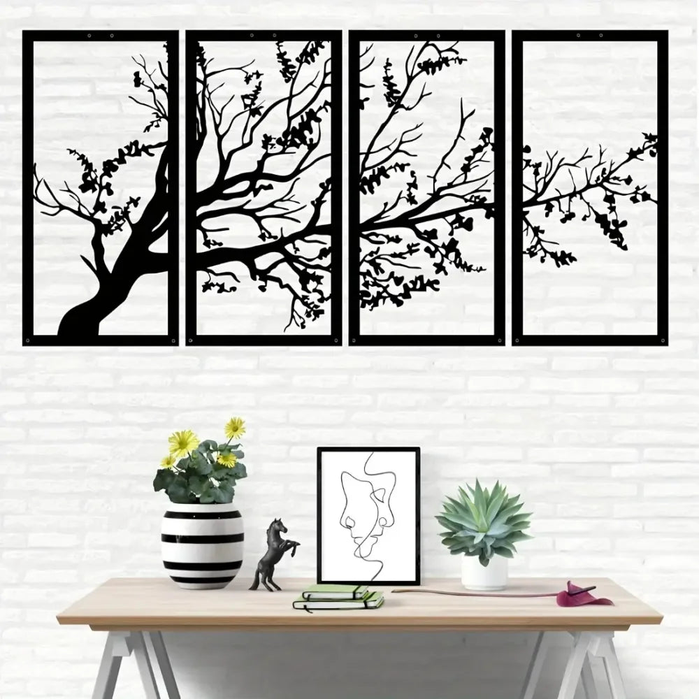 3-Piece Family Tree Metal Wall Art Decoration