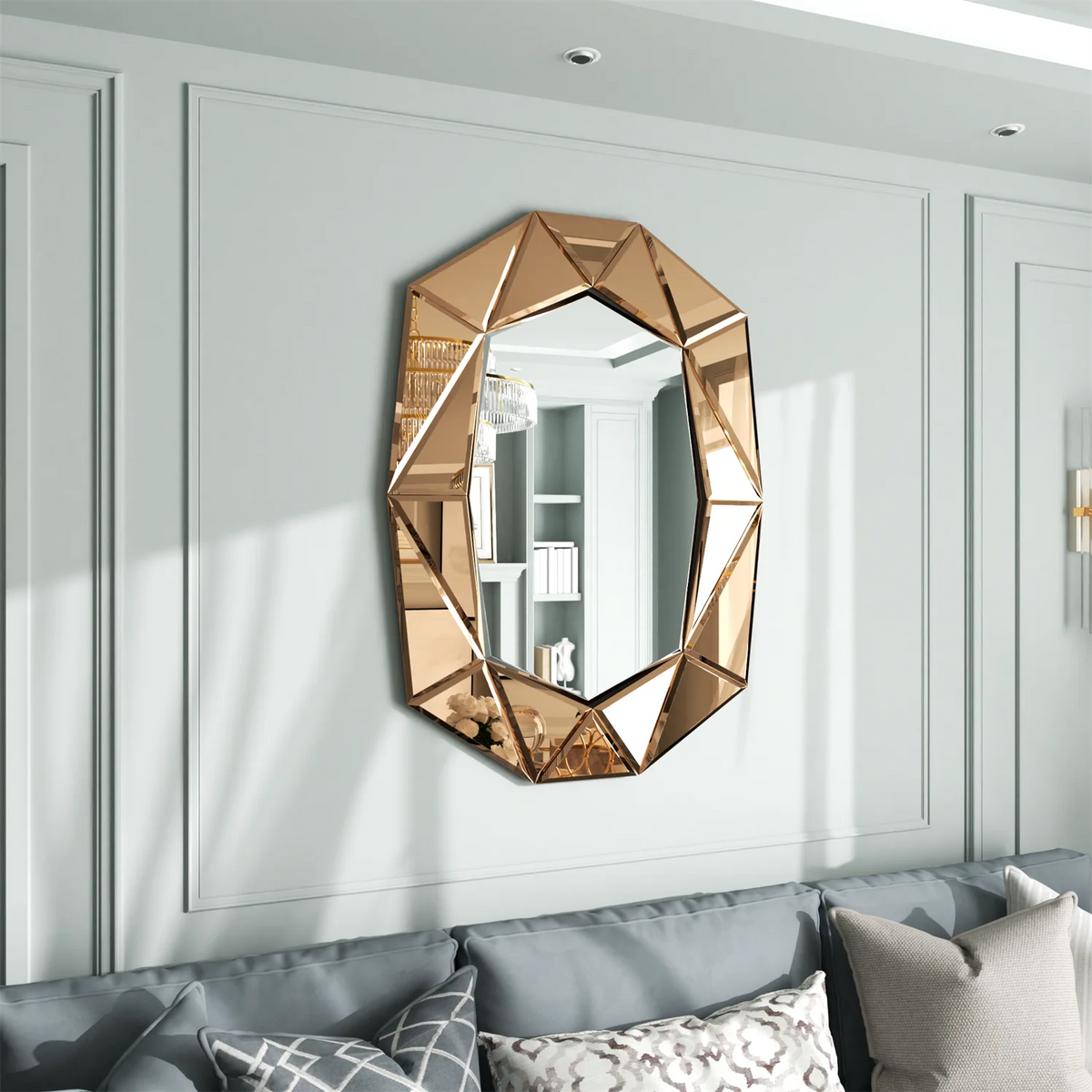 100cm Asymmetrical Decorative Venetian Glass Wall Mirror