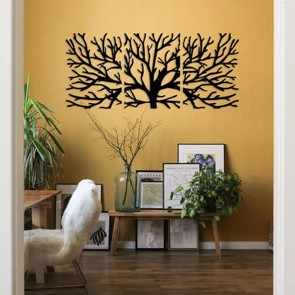 3-Piece Family Tree Metal Wall Art Decoration