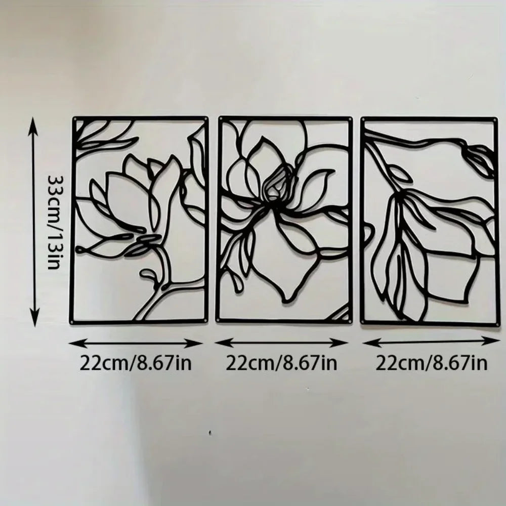3-Piece Family Tree Metal Wall Art Decoration