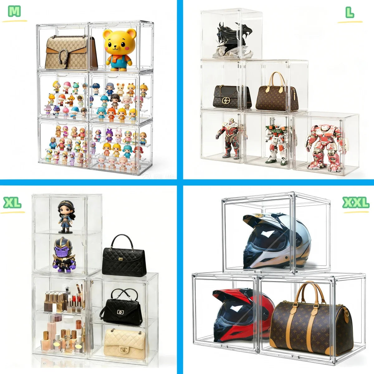 Clear Stackable Acrylic Display Box and Storage Organizer