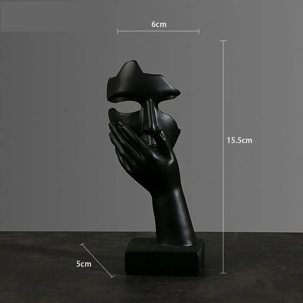 European Resin Abstract Mask Figurine for Modern Decor