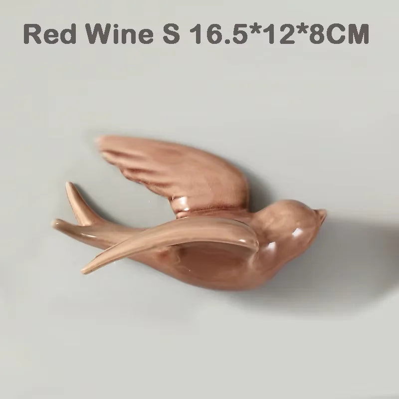 3D Ceramic Swallow Bird Wall Hanging Decor