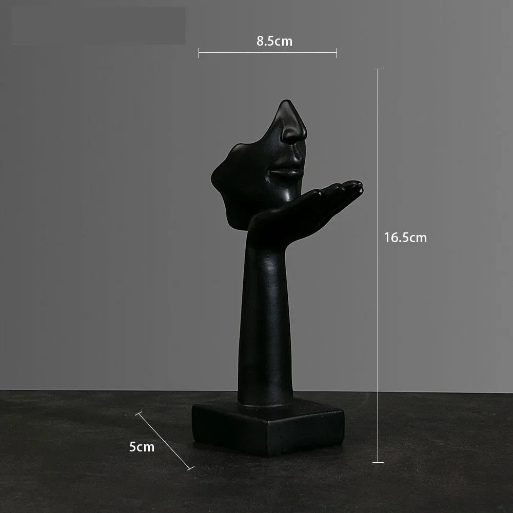 European Resin Abstract Mask Figurine for Modern Decor