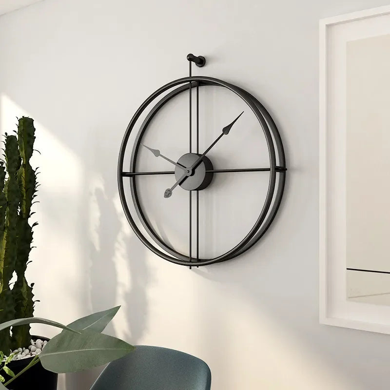 Retro Square Iron Tube Silent Wall Clock