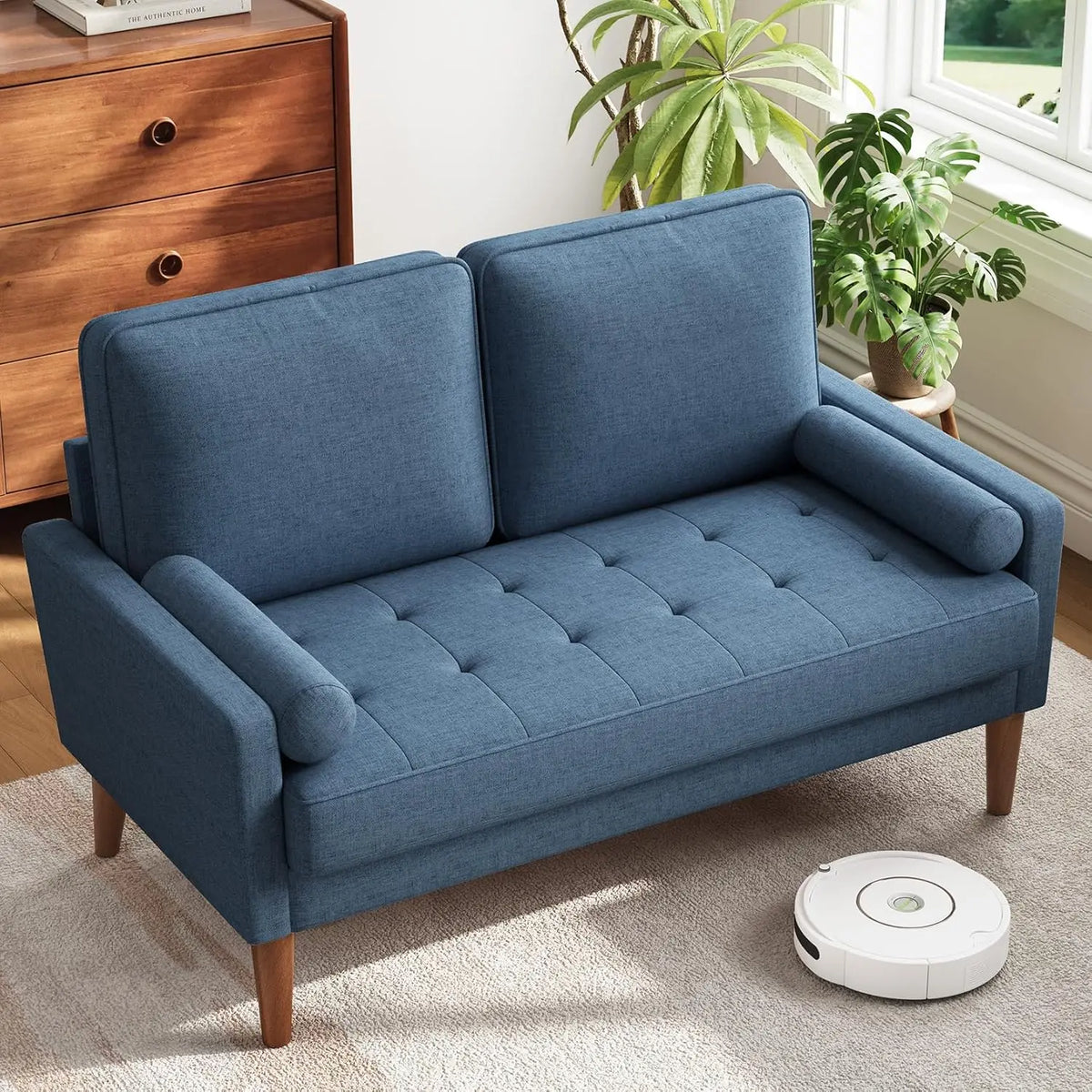 48-Inch Vesgantti Mid-Century Ash-Beige Loveseat Sofa