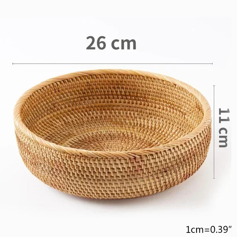 Handwoven Rectangular Rattan Wicker Storage Basket