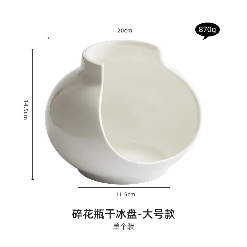 European White Ceramic Pasta and Dessert Bowl