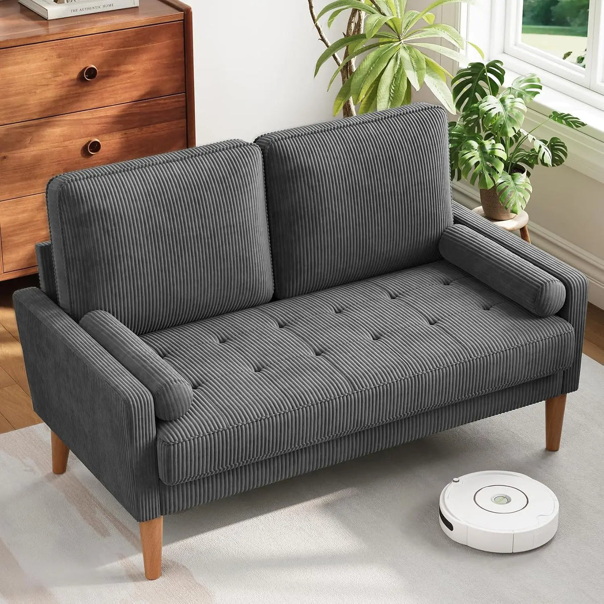48-Inch Vesgantti Mid-Century Ash-Beige Loveseat Sofa