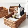 Handwoven Rectangular Rattan Wicker Storage Basket