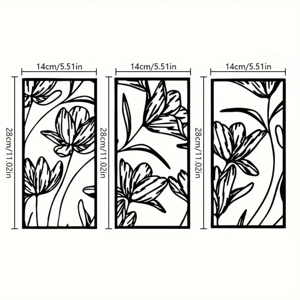 3-Piece Family Tree Metal Wall Art Decoration