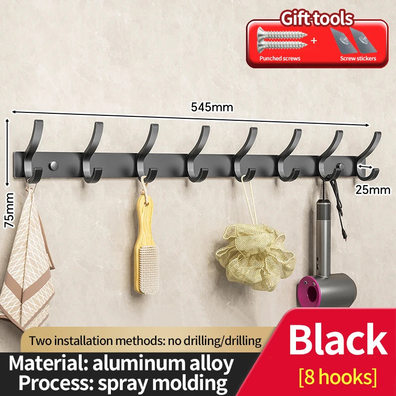 No-Drill Over-the-Door Clothes and Coat Hook Organizer
