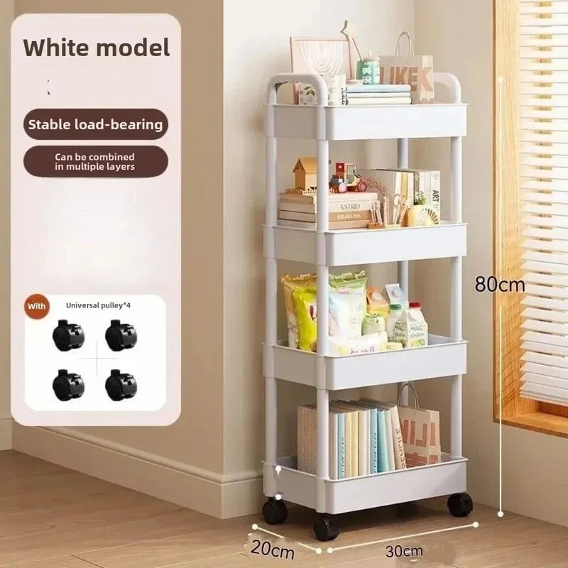 Mobile Storage Cart with Open Shelves for Home