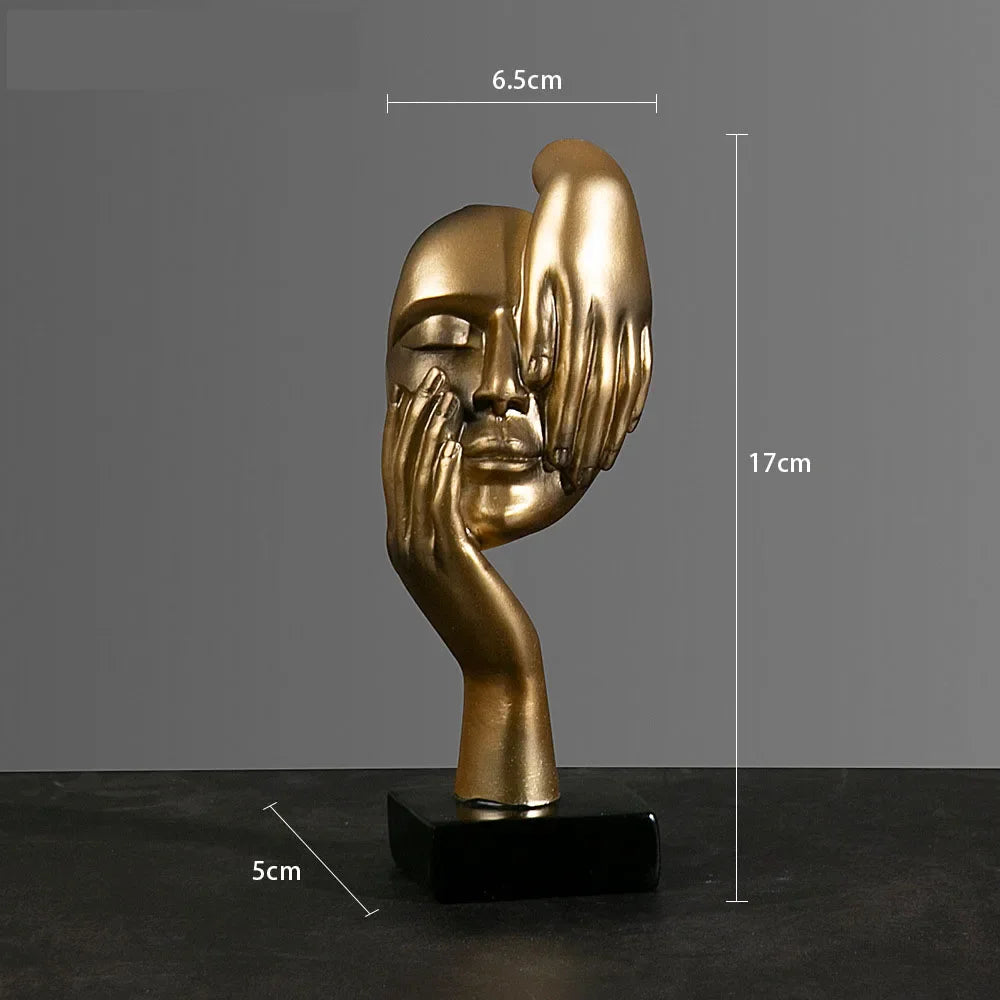 European Resin Abstract Mask Figurine for Modern Decor