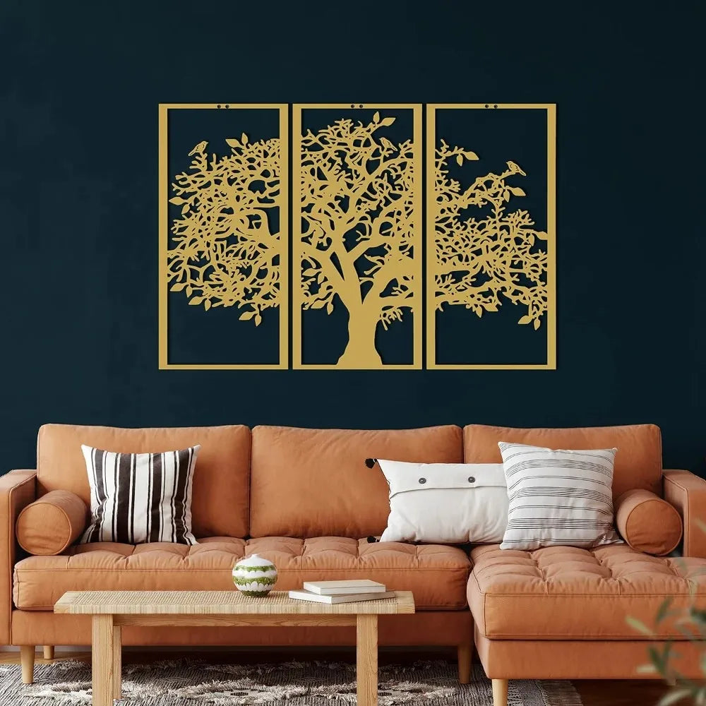 3-Piece Family Tree Metal Wall Art Decoration