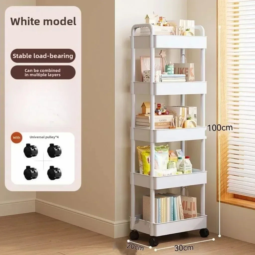 Mobile Storage Cart with Open Shelves for Home