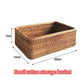 Handwoven Rectangular Rattan Wicker Storage Basket