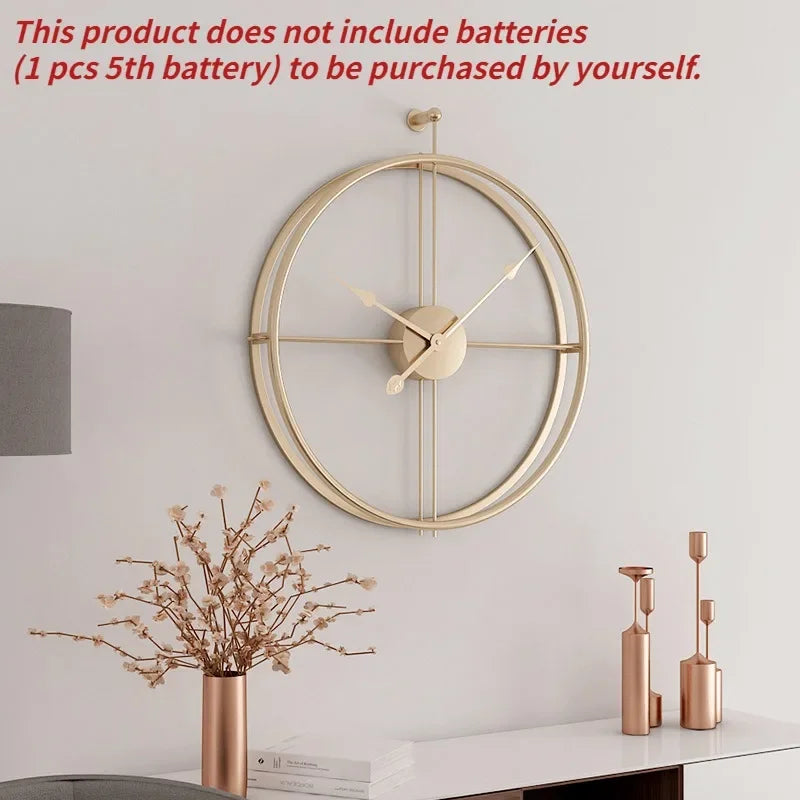 Retro Square Iron Tube Silent Wall Clock