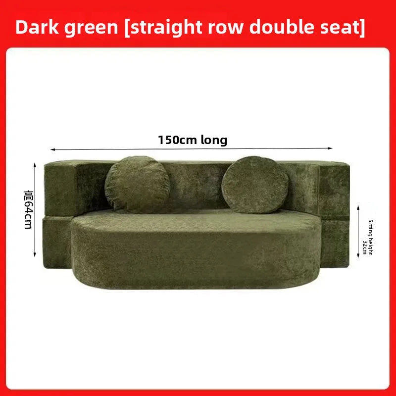 Modular Flannel Convertible Sofa Bed for Living Rooms
