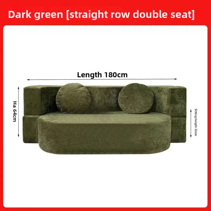 Modular Flannel Convertible Sofa Bed for Living Rooms
