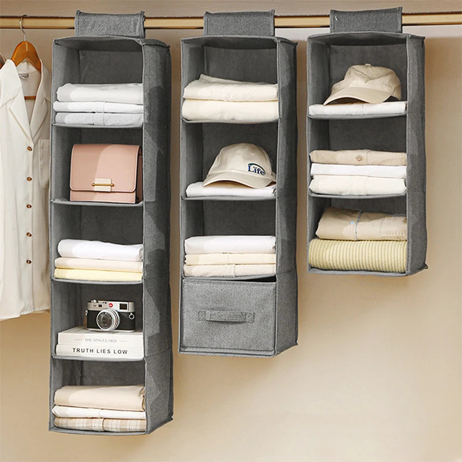 Foldable Fabric Hanging Wardrobe Storage Organizer Bag