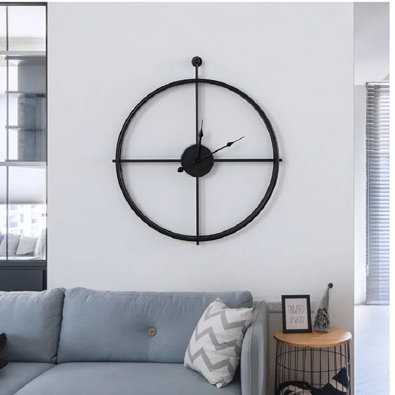 Retro Square Iron Tube Silent Wall Clock