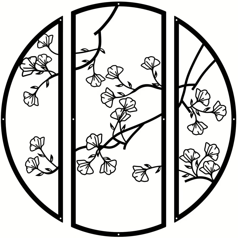 3-Piece Family Tree Metal Wall Art Decoration