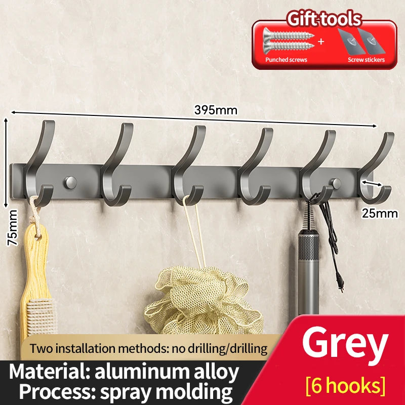 No-Drill Over-the-Door Clothes and Coat Hook Organizer