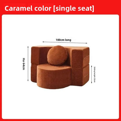 Modular Flannel Convertible Sofa Bed for Living Rooms