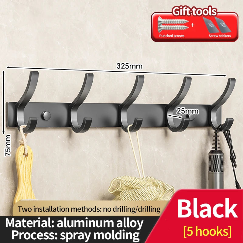 No-Drill Over-the-Door Clothes and Coat Hook Organizer