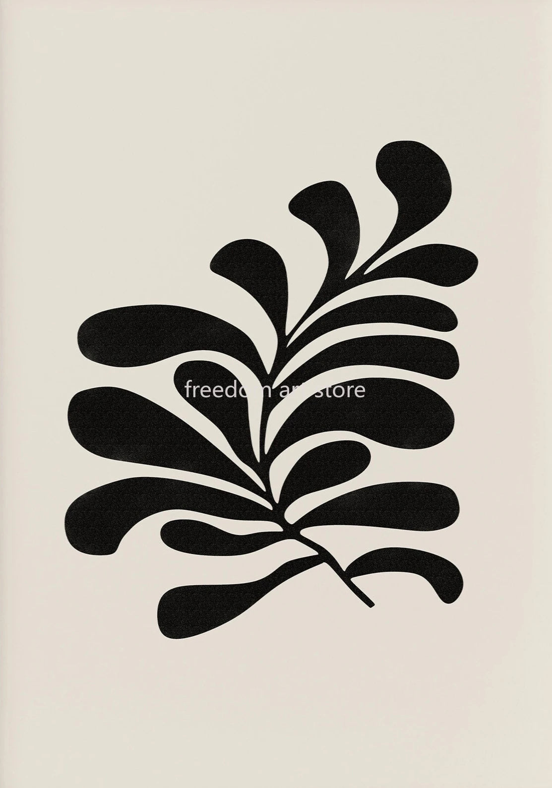 Minimalist Boho Matisse Botanical Leaves Canvas Wall Art