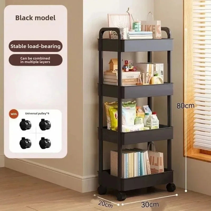Mobile Storage Cart with Open Shelves for Home