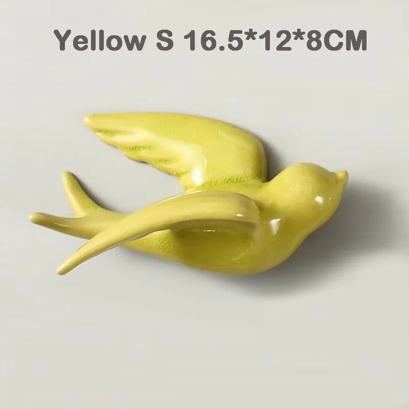 3D Ceramic Swallow Bird Wall Hanging Decor