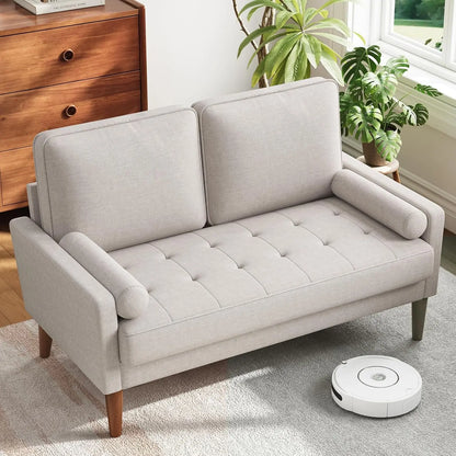 48-Inch Vesgantti Mid-Century Ash-Beige Loveseat Sofa