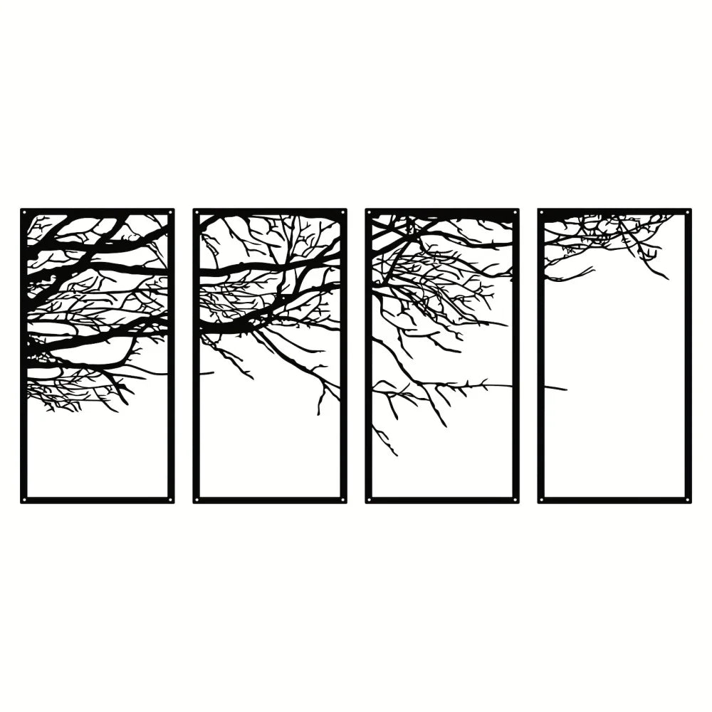 3-Piece Family Tree Metal Wall Art Decoration