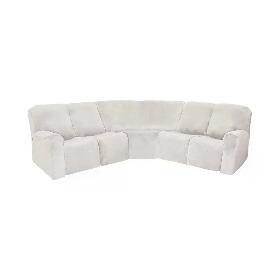 5-Seater L-Shaped Velvet Stretch Sofa Cover