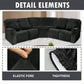 5-Seater L-Shaped Velvet Stretch Sofa Cover