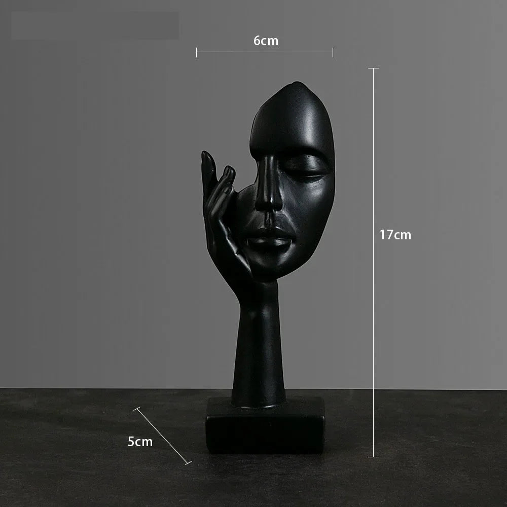 European Resin Abstract Mask Figurine for Modern Decor