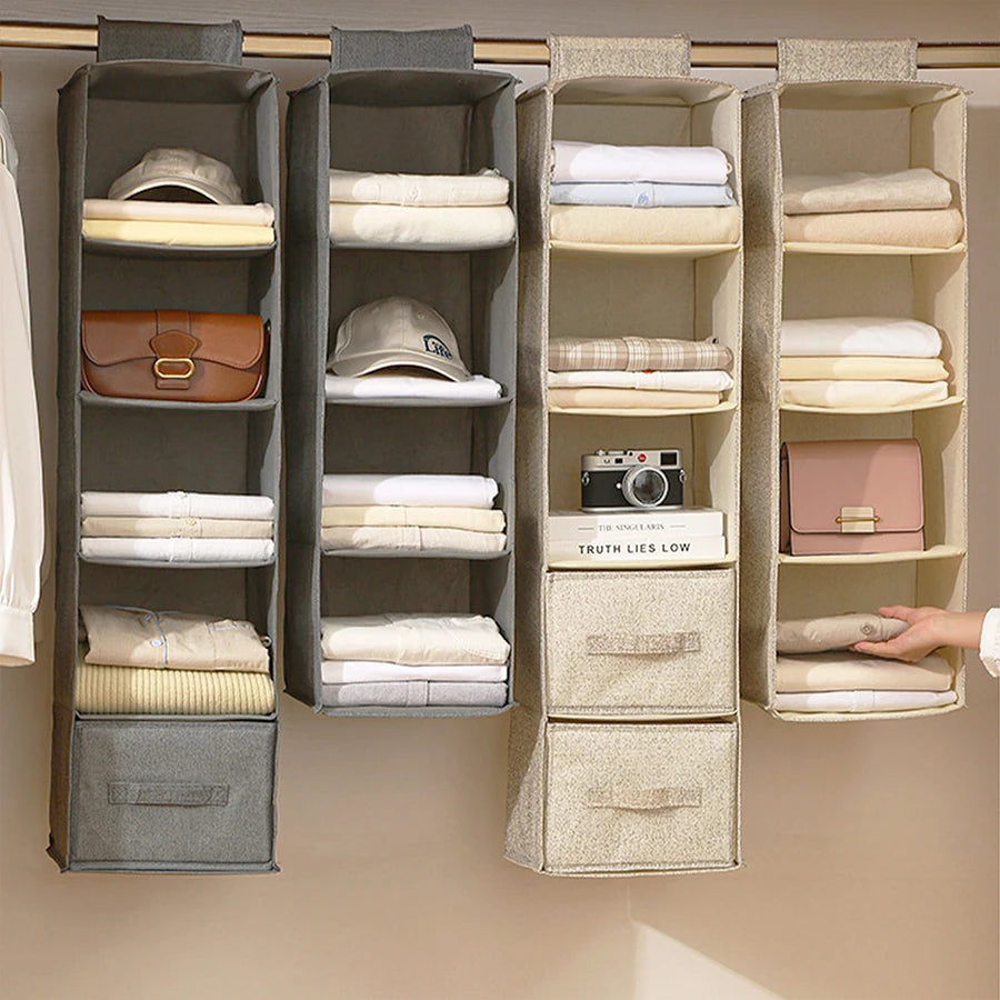 Foldable Fabric Hanging Wardrobe Storage Organizer Bag