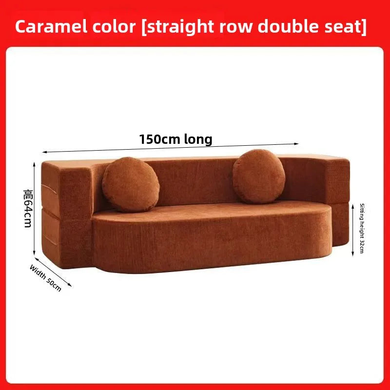 Modular Flannel Convertible Sofa Bed for Living Rooms