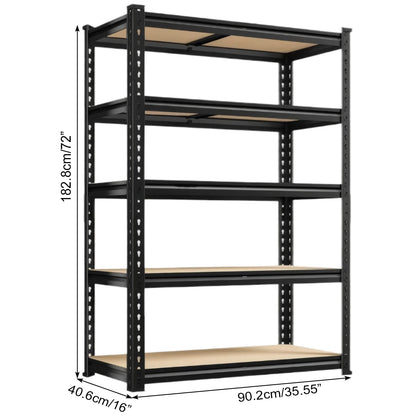 2000 lb Capacity Adjustable 5-Tier Heavy-Duty Garage Shelving