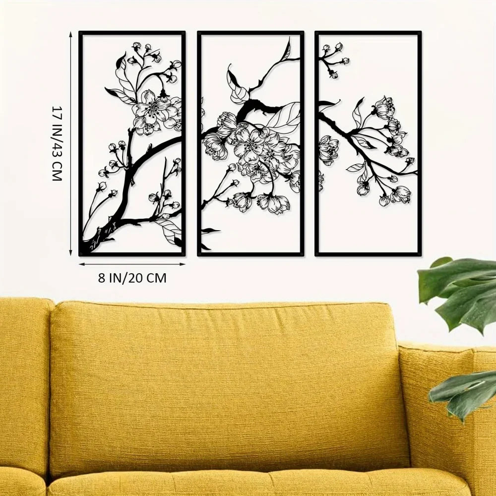 3-Piece Family Tree Metal Wall Art Decoration
