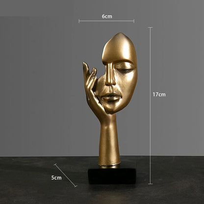 European Resin Abstract Mask Figurine for Modern Decor