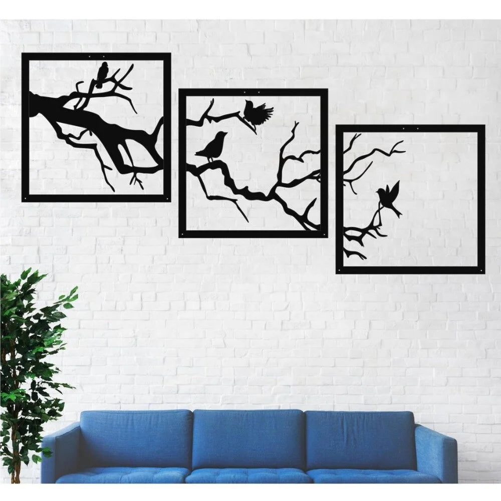 3-Piece Family Tree Metal Wall Art Decoration