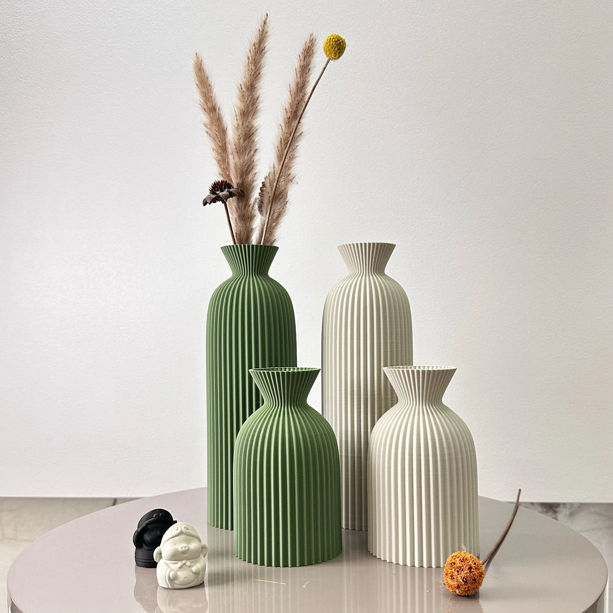 2-Piece Wavy Pattern Decorative Vase Set for Home