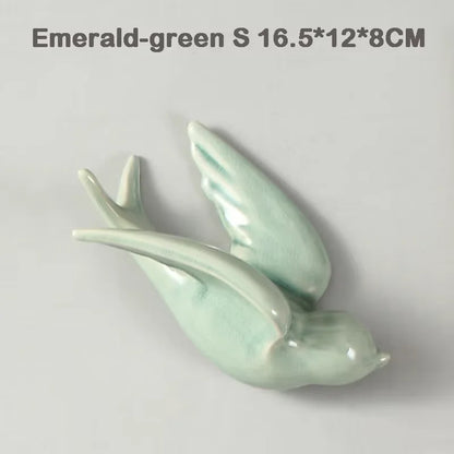 3D Ceramic Swallow Bird Wall Hanging Decor