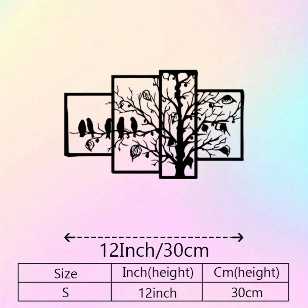3-Piece Family Tree Metal Wall Art Decoration