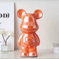 European Electroplated Ceramic Bear Figurine for Home Decor